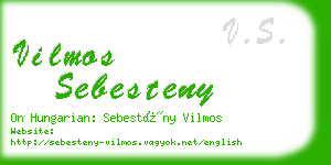 vilmos sebesteny business card